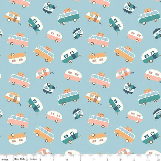 Become one with the travelling life with this wonderful collection full of wandering RVs, thriving foliage, and blossoming florals designed with beautiful hues such as blush, honey, mist, teal, and denim.