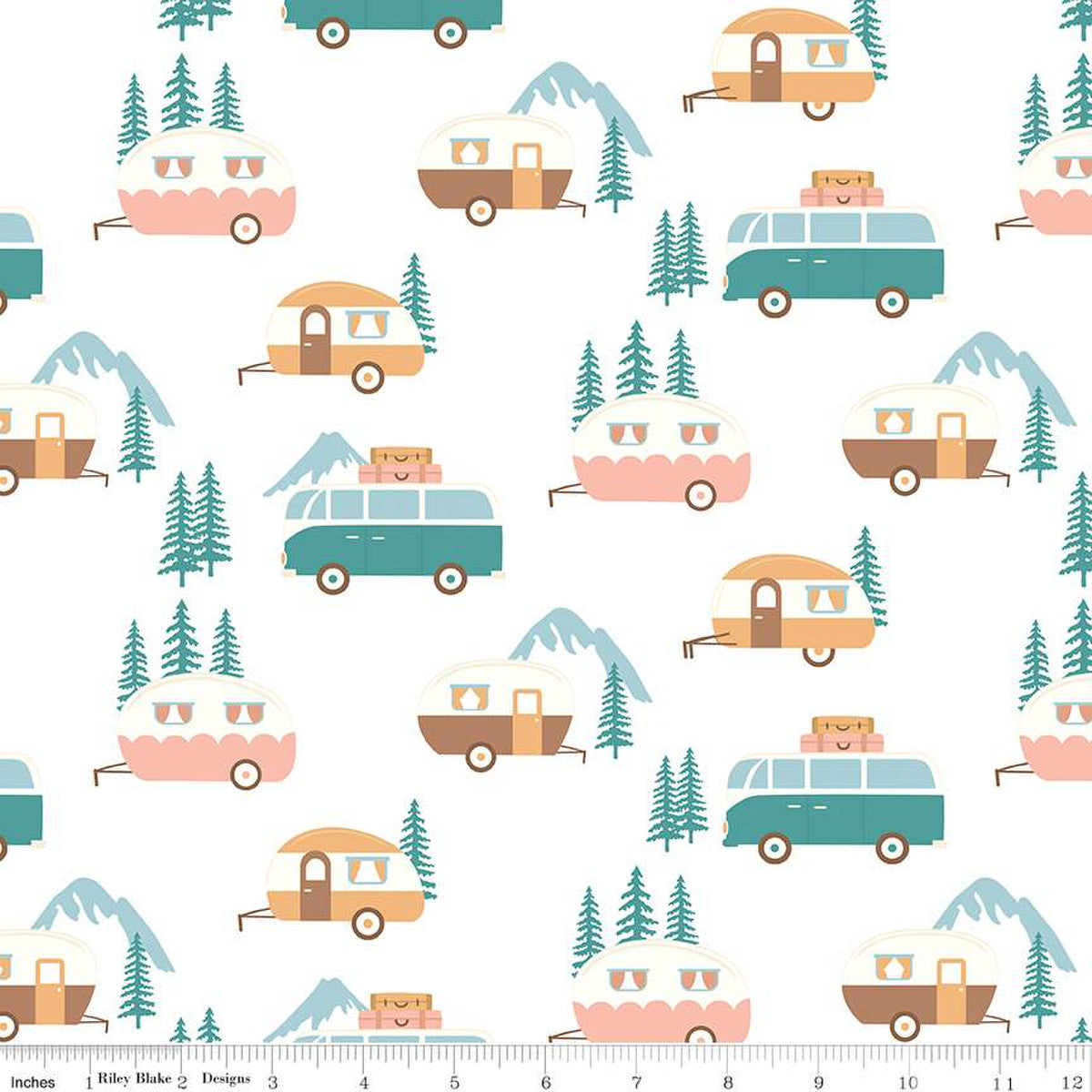 Become one with the travelling life with this wonderful collection full of wandering RVs, thriving foliage, and blossoming florals designed with beautiful hues such as blush, honey, mist, teal, and denim.