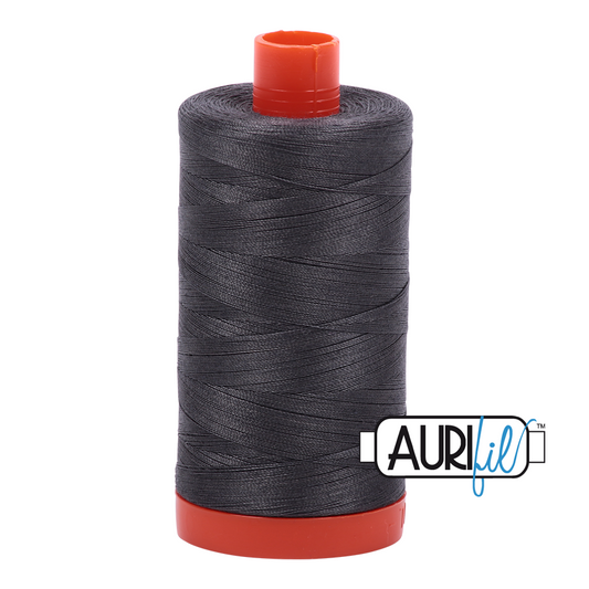 Aurifil Mako 50wt cotton in Dark Pewter