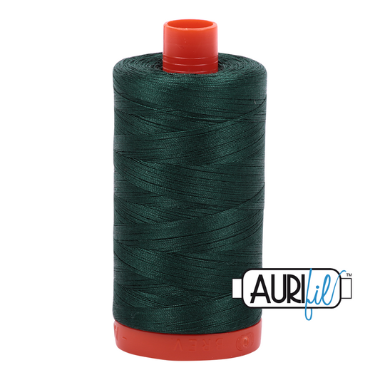 Aurifil Mako 50wt cotton in Medium Spruce