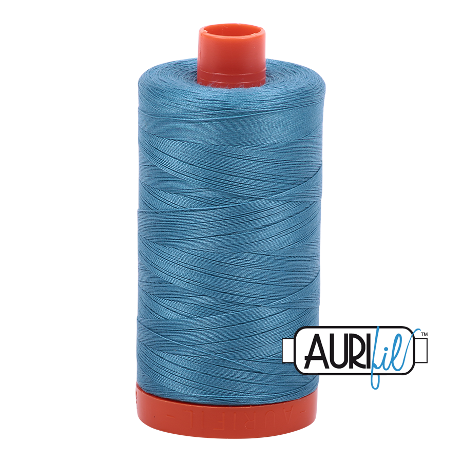 Aurifil Mako 50wt cotton in Teal