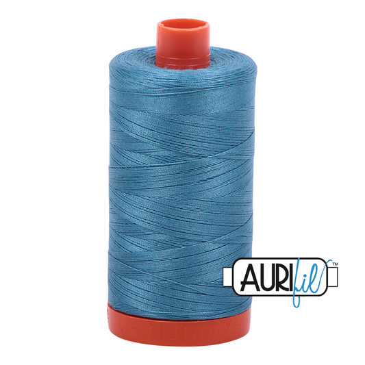 Aurifil Mako 50wt cotton in Teal