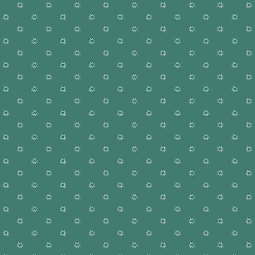 Quilting cotton in a teal star pattern