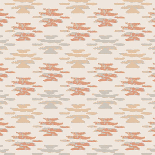 Fabric sold by Dolly Lou Fabrics. Quilting cotton patterned with red grey and cream.