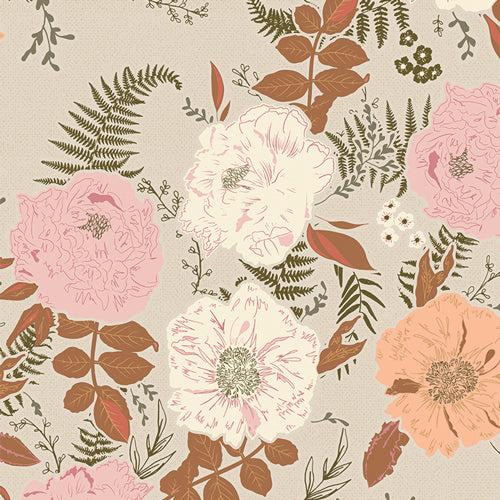 Quilting cotton sold by Dolly Lou Fabrics. Roots of Nature by Bonnie Christine