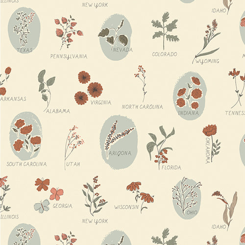 Quilting cotton from the fabric collection Roots of Nature. Sold online by Dolly Lou Fabrics