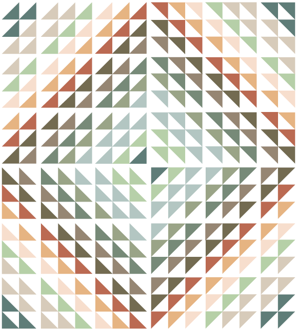 Quilt kit for a lap size throw of the Middle Sister quilt pattern. Fabric provided by Dolly Lou Fabrics