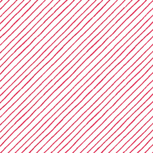 Quilting cotton with a red and white diagonal stripe