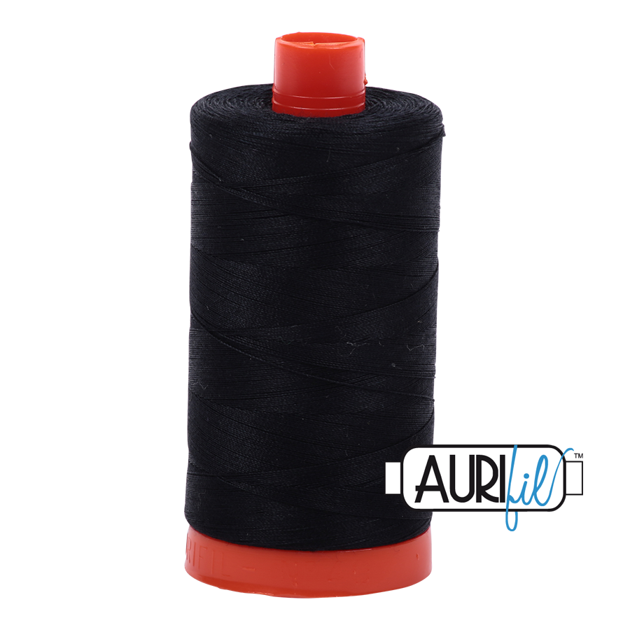Aurifil Mako 50wt cotton in Black