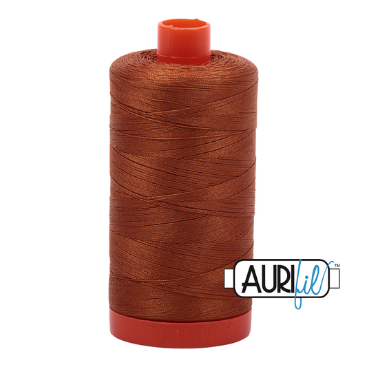 Aurifil Mako 50wt cotton in Cinnamon