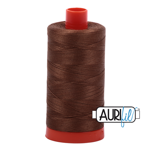 Aurifil Mako 50wt cotton in Dark Antique Gold