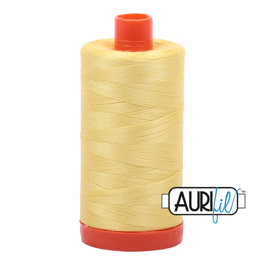 Aurifil Mako 50wt cotton in Lemon