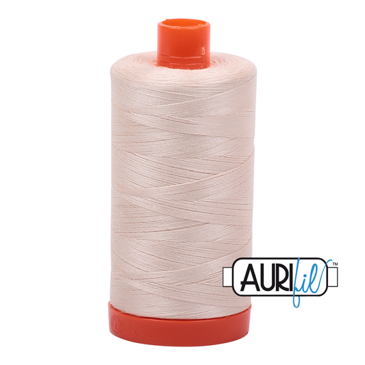 Aurifil 50wt Mako cotton thread in Light Sand