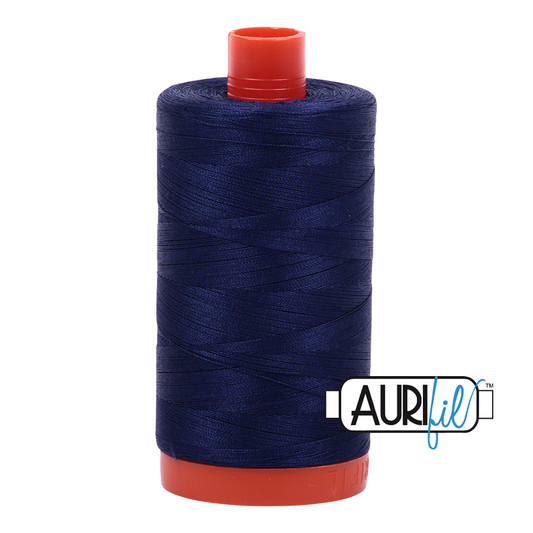 Aurifil Mako 50wt cotton in Midnight