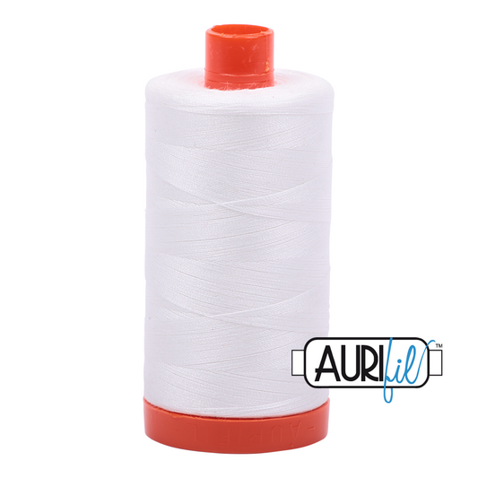 Aurifil 50wt Mako cotton in Natural White