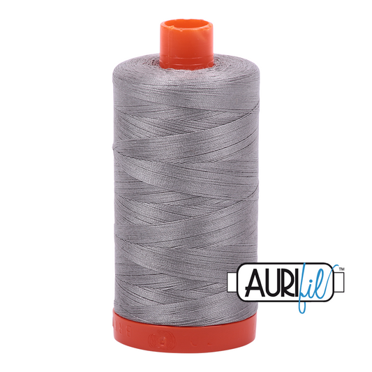 Aurifil Mako 50wt cotton in Stainless Steel