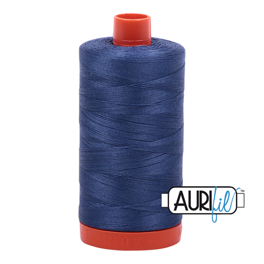 Aurifil Mako 50wt cotton in Steel Blue