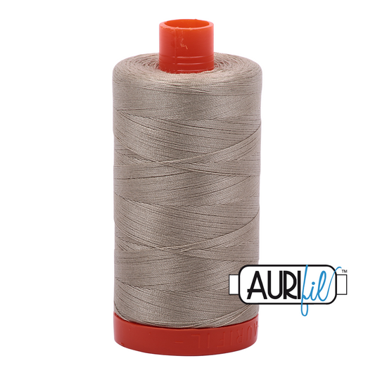 Aurifil Mako 50wt cotton in Stone