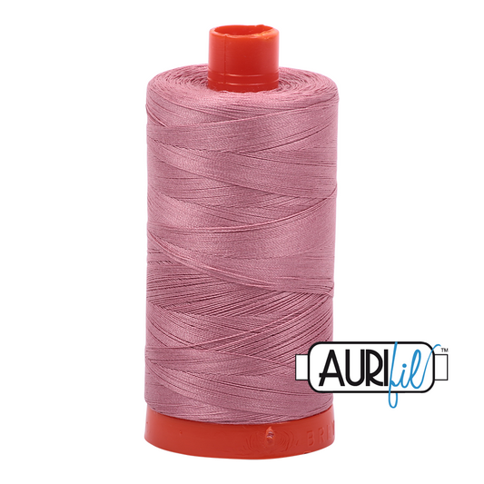 Aurifil Mako 50wt cotton in Victorian Rose