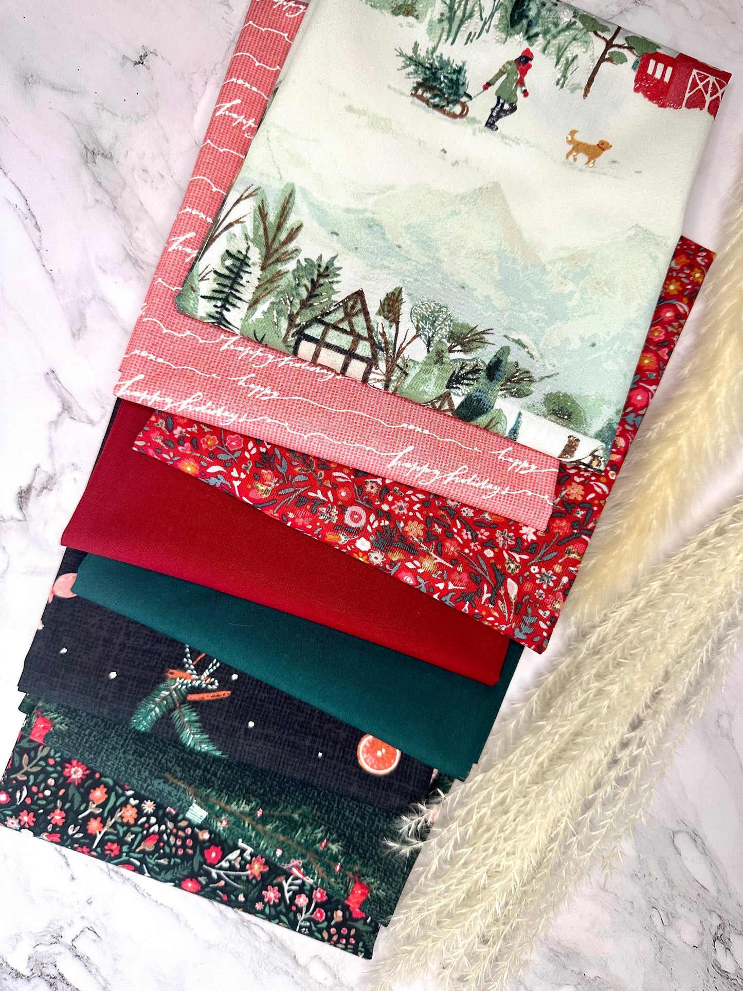 A christmas fat quarter bundle with Wintertale fabrics