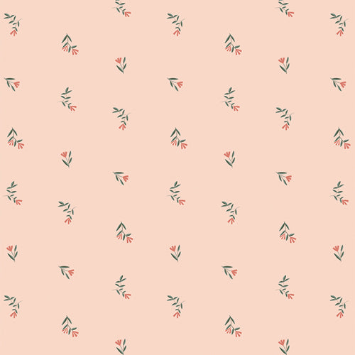 A great blender fabric patterned with small flowers in muted pink colors. Fabric sold by Dolly Lou Fabrics. All is Well - Planted Florets 