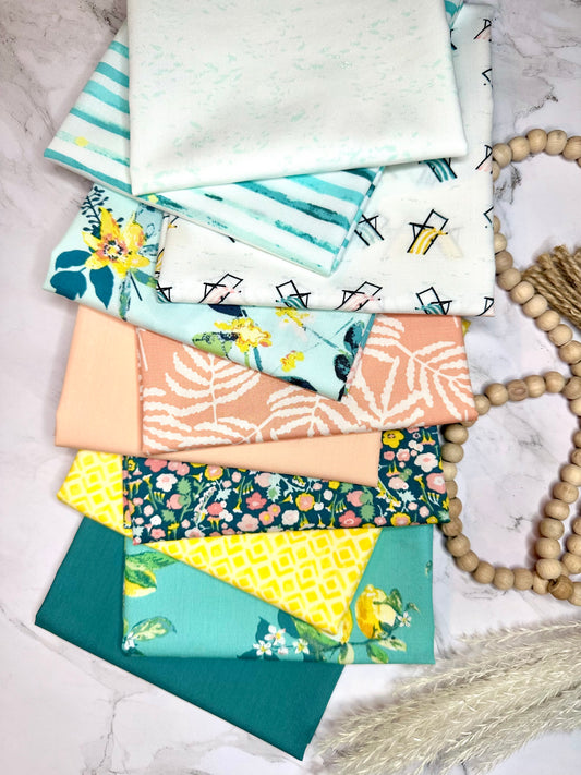A fat quarter bundle curated by Dolly Lou Fabrics